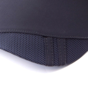 Macro shot of quick-dry fabric stitching and breathable mesh detail on baseball cap