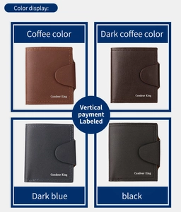 Schlanke Herren-Ledergeldbörsen in Kaffee, Dunkelblau und Schwarz mit Markenlogo-Details