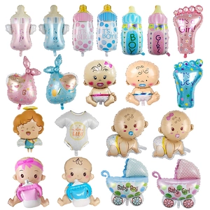Baby Shower Foil Balloons Aluminum Film Cartoon Shape Gender Reveal Party Decorations Newborn Birthday Celebration Baby Boy Girl