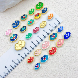 Perles en émail cloisonné en forme de nuage multicolores avec règle de mesure