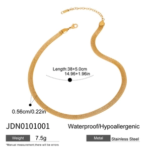Paramètres de taille détaillés du collier chaîne serpent en acier plaqué or 18K