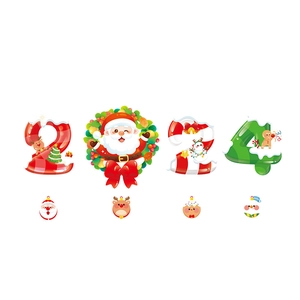 2024 Christmas static window stickers featuring Santa Claus and reindeer festive patterns