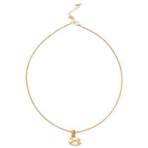 Elegant gold plated rocking horse pendant necklace with adjustable chain for women