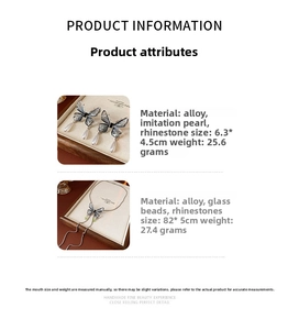 Detailed view of diamond butterfly necklace and earrings with product dimensions and weight