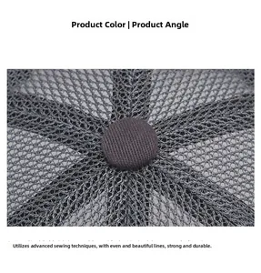 Close-up of mesh sun hat top featuring reinforced stitching and breathable mesh fabric