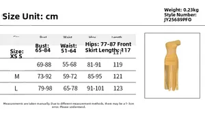 Detailed size guide table for this one-shoulder mesh split beach vacation maxi dress