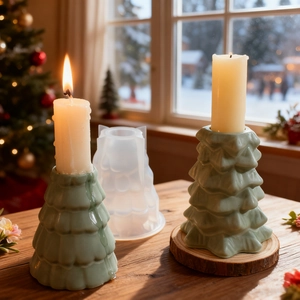 Christmas tree silicone mold for DIY resin candles and festive holiday decorations