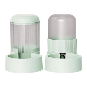 Mint green large capacity automatic pet water dispenser and feeder set for cats and dogs