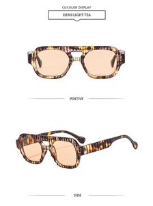 Detailed views of vintage demi frames with textured vertical stripes and light tea lenses