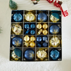 Shatterproof Christmas Ball Ornaments Plastic Hanging Baubles Painted Star Pendants Holiday Tree Party Decor Festive