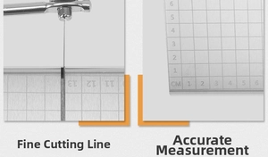 Detail view of the stainless steel cheese slicer featuring precise measurement scales
