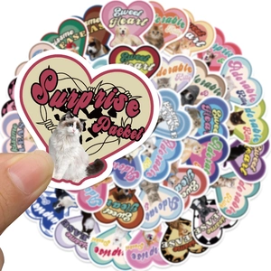 Cute heart-shaped cat stickers, 5-8cm waterproof PVC decals for laptops and journals