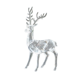 Transparent acrylic Christmas reindeer ornament with crystal ice effect for holiday decor