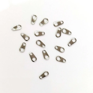 Polished silver figure-eight metal connectors for DIY jewelry making and necklaces