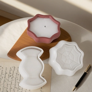 Spider web silicone resin mold set for DIY candle cups and storage with moon patterns