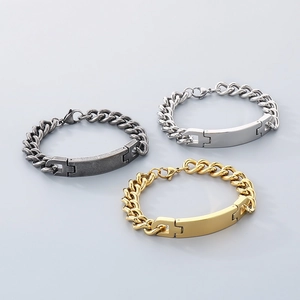 Detailed comparison of gold, silver, and gunmetal stainless steel Cuban ID bracelets