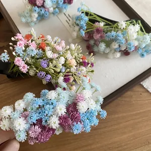 Elegant floral gypsophila hair clip with acrylic blossoms in multi-color pastel tones
