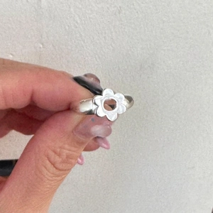 925 Sterling Silver Flower Ring For Women Minimalist Open Adjustable Korean Style Hollow Petal Jewelry