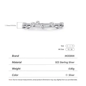 Minimalist S925 sterling silver multi-layer ring with sparkling bezel-set zircons