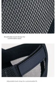 Close-up of breathable mesh fabric and adjustable strap on outdoor sun baseball cap