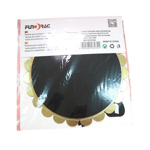 Single tier round paper cake stand for birthday party decoration with gold wavy edges