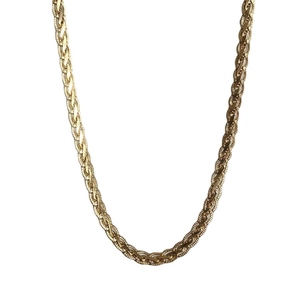Vintage 18k gold plated chunky twisted braided chain necklace for women jewelry