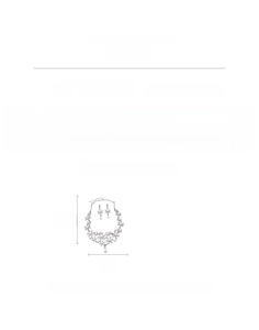 Detailed size chart for the French style floral pendant necklace and pearl earrings set