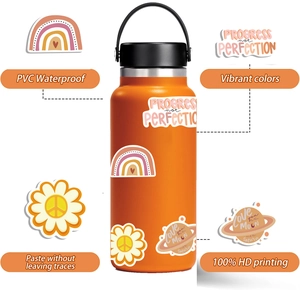 Waterproof PVC bohemian graffiti stickers for bottles and luggage with HD printing