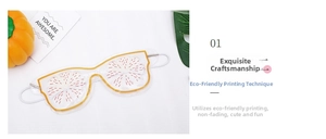 Detail of citrus fruit gel eye mask with eco-friendly printing and elastic strap