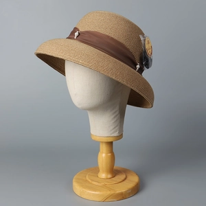 Elegante cappello da sole in stile francese da donna con nastro e protezione UPF 50+