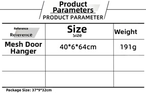 Detailed technical specification table for the Christmas mesh door hanging decoration