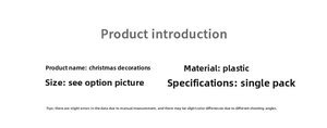 Detailed technical specifications and material info for Christmas plastic bead ornaments