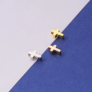 Pendentifs croix en acier inoxydable poli en or, argent et or rose pour bijoux DIY