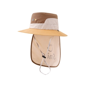 Chapeau de soleil enfant séchage rapide avec protège-nuque et motif Smile coloré