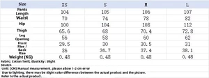 Detailed size guide for women's soft casual sweatpants set with accurate measurements