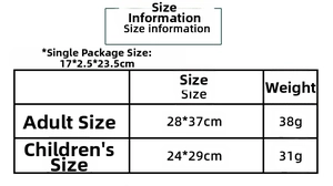 Size specifications for adult and child thickened Santa hats with weight details