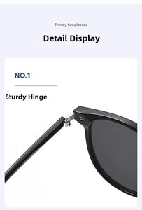 Close-up of the sturdy metal hinge construction on these fashionable oversized sunglasses