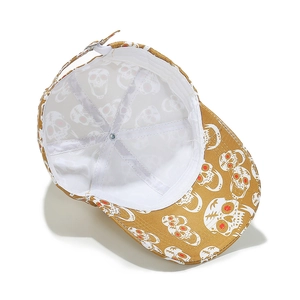 Internal view showing the six-panel structure and adjustable metal buckle of the skull cap