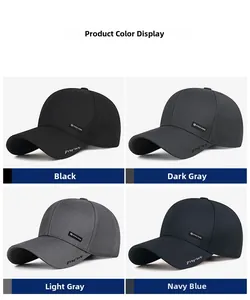 Classic baseball cap detail view showing four colors: black, grey, light grey, and navy blue