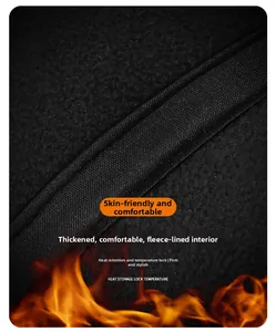 Detail of thickened fleece lining with thermal heat retention for winter skull cap