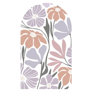 French arch Matisse botanical wall sticker with bohemian hand-painted floral design