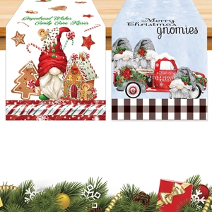 Christmas Table Runner Fine Linen Holiday Red Truck Gnomes Gingerbread House Dining Room Party Kitchen Table Decoration
