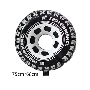 Detailed view of high performance tire shaped foil balloon sized 75x68cm for party decor