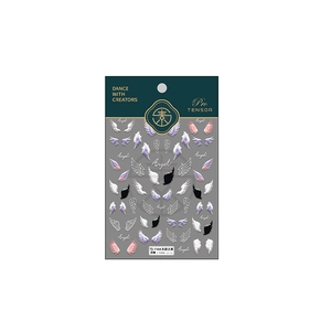 3D embossed angel wing nail art stickers in various colors with card packaging