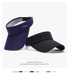 Detail of purple and black visors showing smooth brim curve and sweatband texture
