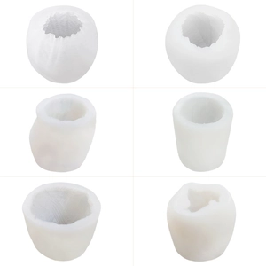 Set of 6 textured geometric silicone molds for DIY candles and handmade soaps