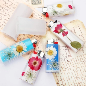DIY resin lighter case silicone mold featuring dried flower specimen craft projects