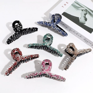 Large pearl rhinestone hair claw clip fashion shark clip for thick hair styling accessories