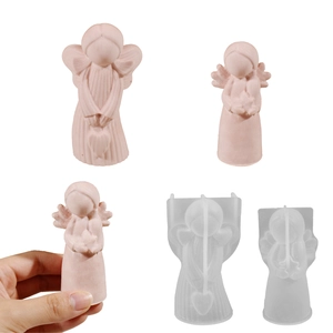 Angel Girl Silicone Mold Wings Heart Star DIY Candle Plaster Resin Casting Tool Handcrafted Elegant Desktop Decor