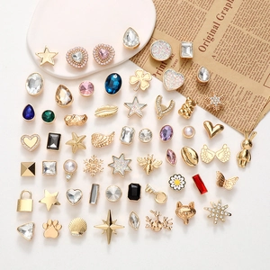DIY Detachable Shoe Charms For Clogs Zinc Alloy Rhinestone Faux Artificial Pearl Heart Bow Shape Fashion Decorative Buckles
